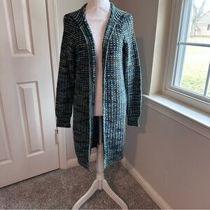 Peruvian Connection Cotton Kimono Knit Cardigan Sweater Medium
